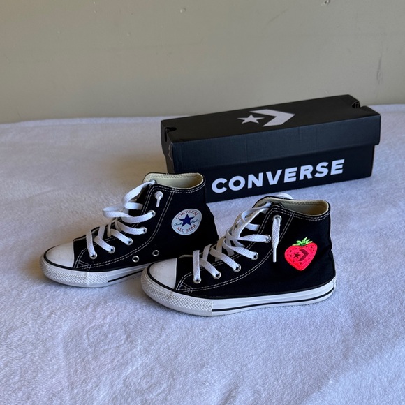 Converse Kids Black and White High-Top Sneakers - Picture 2 of 5